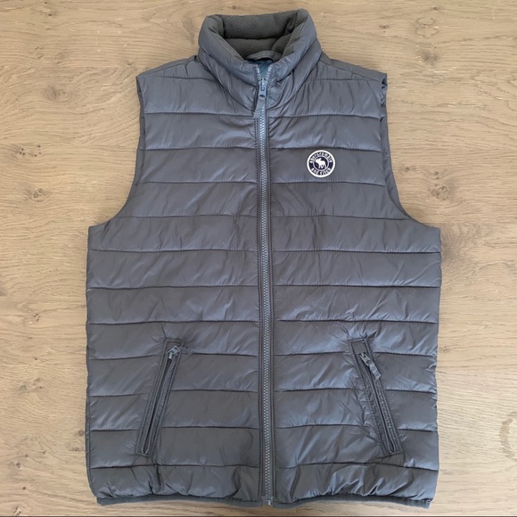 Abercrombie Kids charcoal puffer vest XL / 16 - Picture 1 of 7